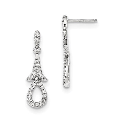 14K Weißgold Diamant-Ohrhänger mit Echtdiamanten und Ohrstecker-Verschluss