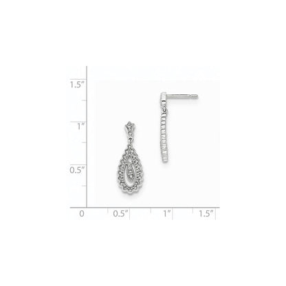 14K Weißgold Diamant-Ohrhänger mit Ohrstecker-Verschluss