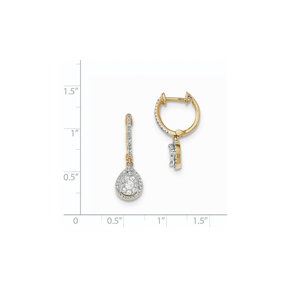 14K Gelbgold Ohrhänger mit Diamanten und Klappmechanismus