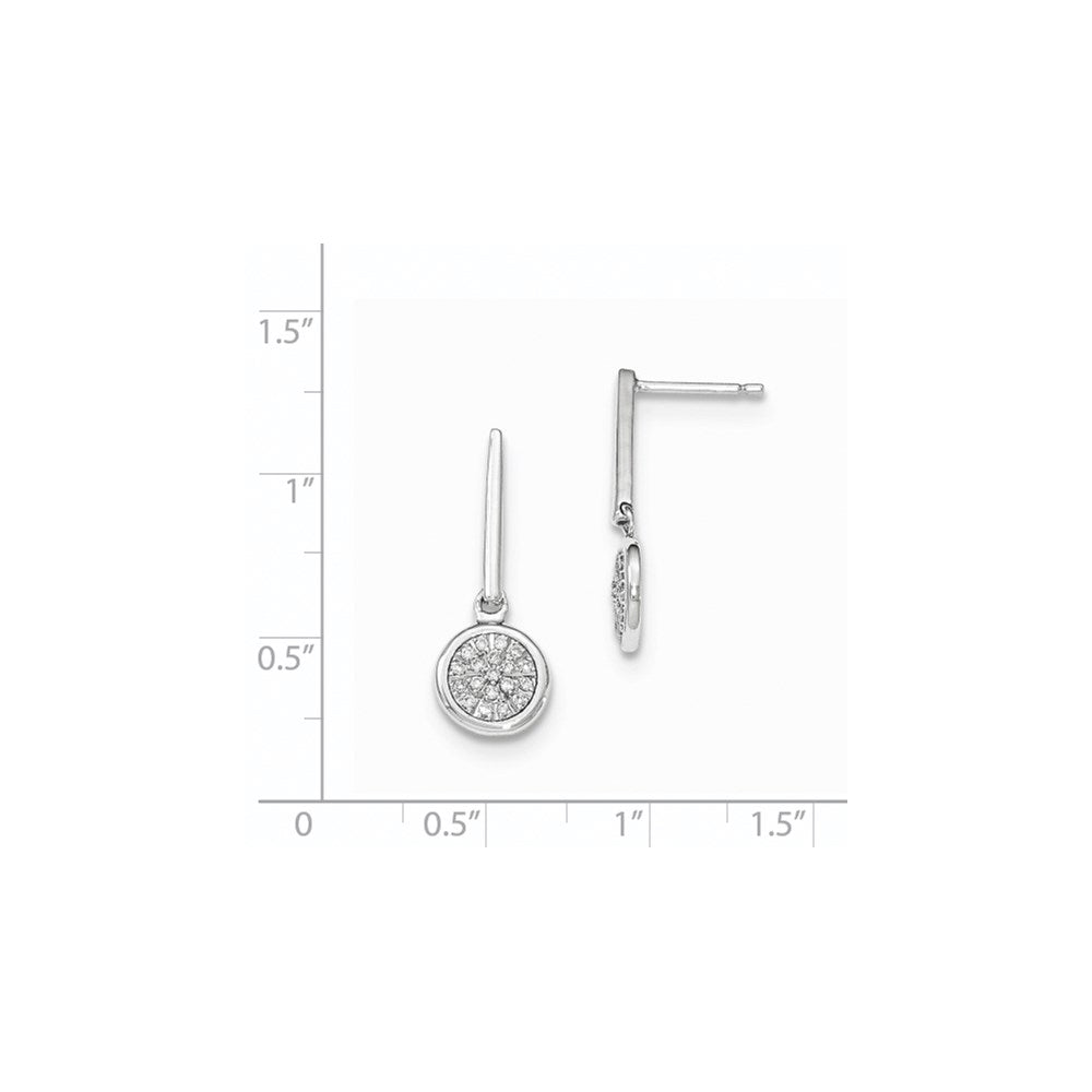 14K Weißgold Ohrhänger mit echten Diamanten und Stecker-Verschluss
