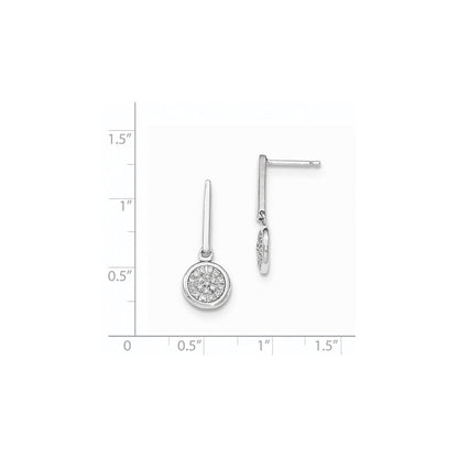 14K Weißgold Ohrhänger mit echten Diamanten und Stecker-Verschluss