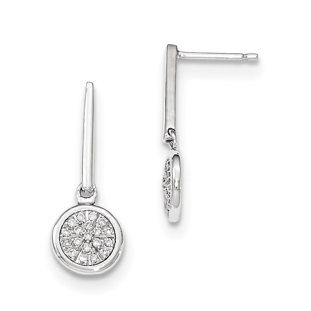14K Weißgold Ohrhänger mit echten Diamanten und Stecker-Verschluss