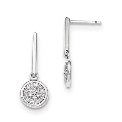 14K Weißgold Ohrhänger mit echten Diamanten und Stecker-Verschluss