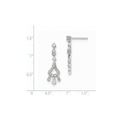 14K Weißgold Ohrhänger mit echten Diamanten