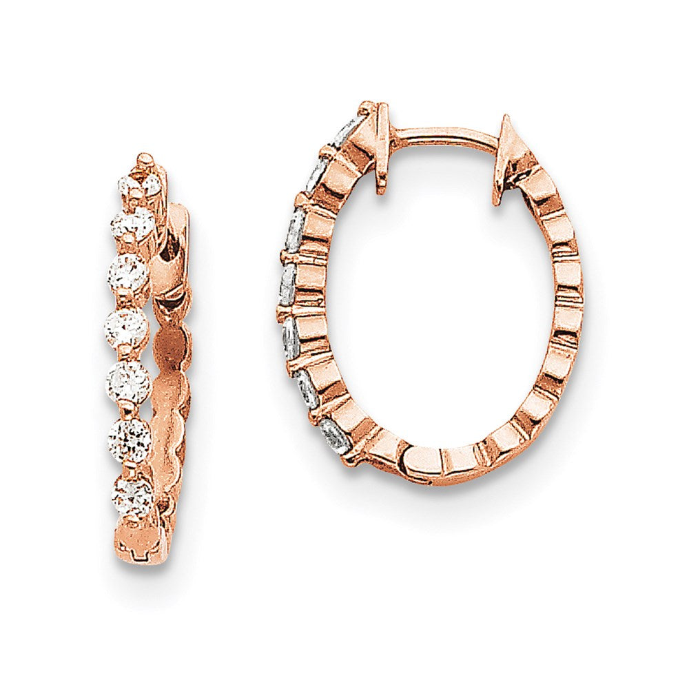 14K Roségold Ohrringe mit echten VS Diamanten