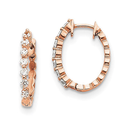 14K Roségold Ohrringe mit echten VS Diamanten