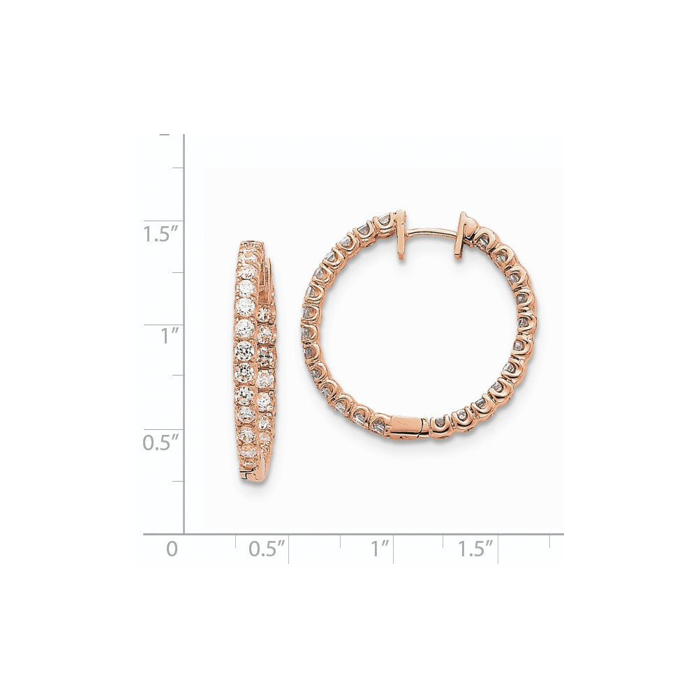 14K Roségold Creolen mit Klappscharnier und echten Diamanten VS