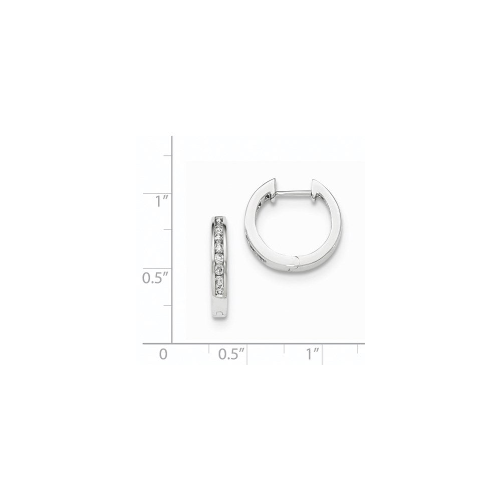 14K Weißgold Diamant Creolen Klappscharnier poliert