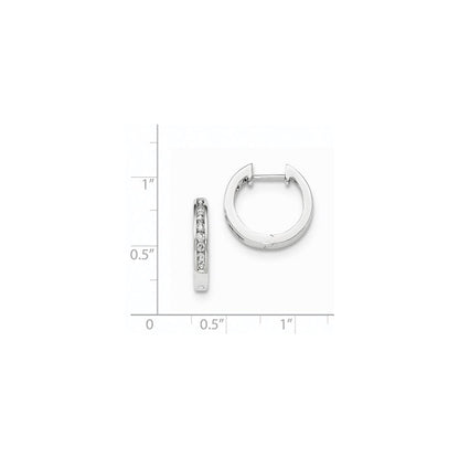 14K Weißgold Diamant Creolen Klappscharnier poliert