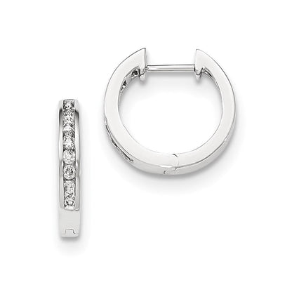 14K Weißgold Diamant Creolen Klappscharnier poliert