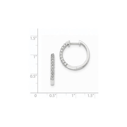 14K Weißgold Diamant-Creolen mit Klappscharnier, poliert, 0,585