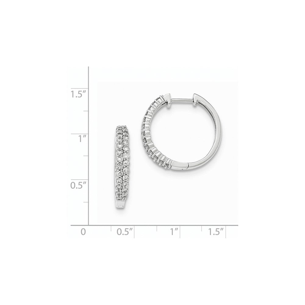 14K Weißgold Diamant Creolen mit Klappscharnier, poliert, 0,585 Alternative, falls die Karatangabe nicht wiederholt werden soll: 14K Weißgold Creolen mit echten Diamanten und Klappscharnier, poliert