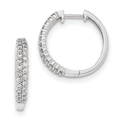 14K Weißgold Diamant Creolen mit Klappscharnier, poliert, 0,585 Alternative, falls die Karatangabe nicht wiederholt werden soll: 14K Weißgold Creolen mit echten Diamanten und Klappscharnier, poliert