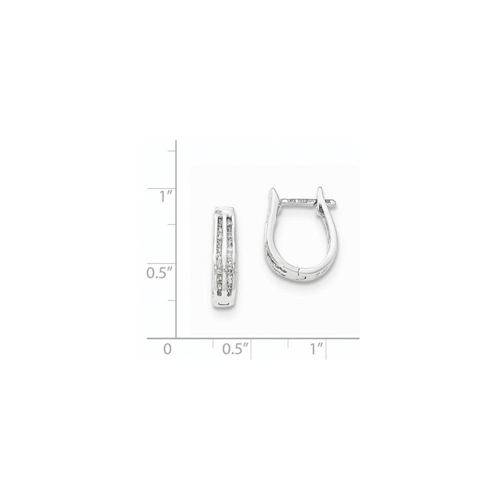 14K Weißgold Creolen mit echten Diamanten und Klappscharnier