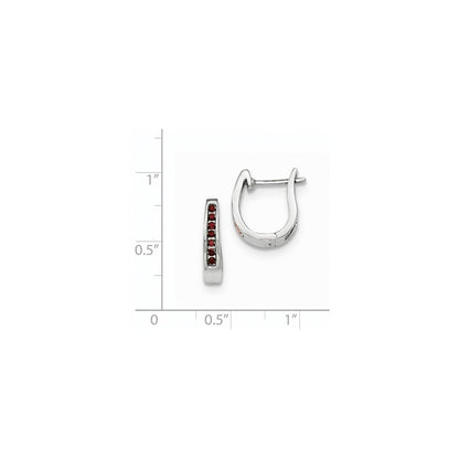 14K Weißgold Creolen mit Klappscharnier, echten roten Diamanten, 3 mm