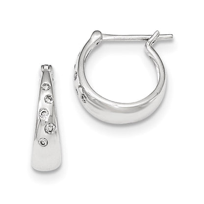 14K Weißgold Ohrringe mit echten Diamanten