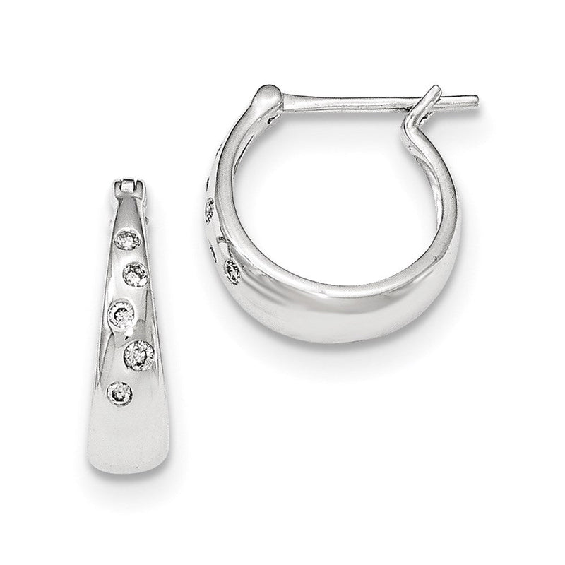 14K Weißgold Ohrringe mit echten Diamanten
