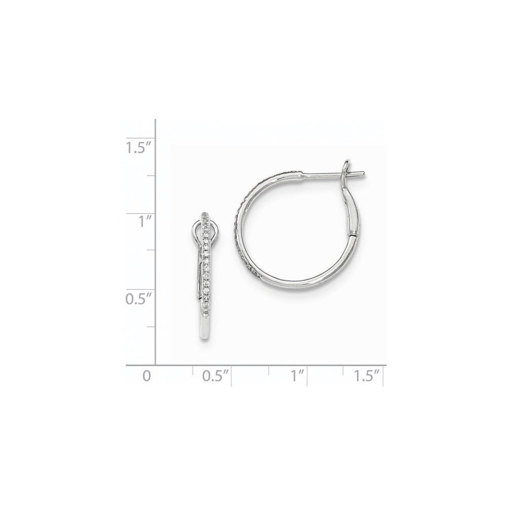 14K Weißgold Creolen mit Scharnier und echten Diamanten