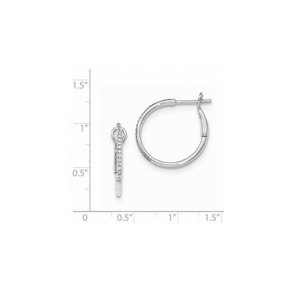 14K Weißgold Creolen mit Scharnier und echten Diamanten