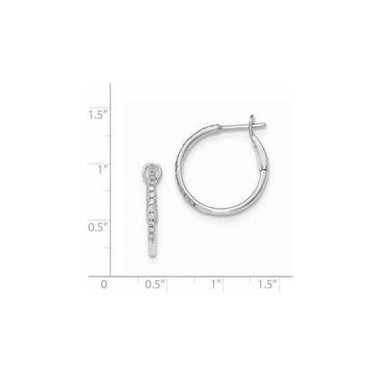 14K Weißgold Creolen mit Klappscharnier und echten Diamanten