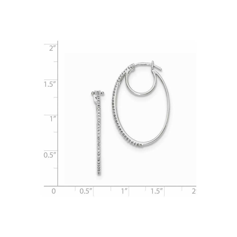 14K Weißgold Diamant Creolen mit Klappscharnier