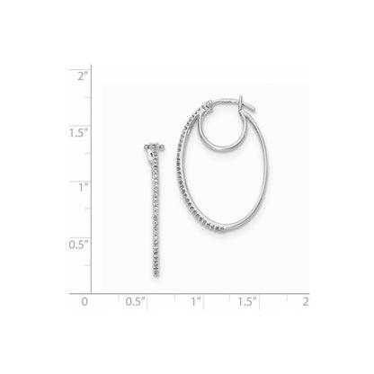 14K Weißgold Diamant Creolen mit Klappscharnier
