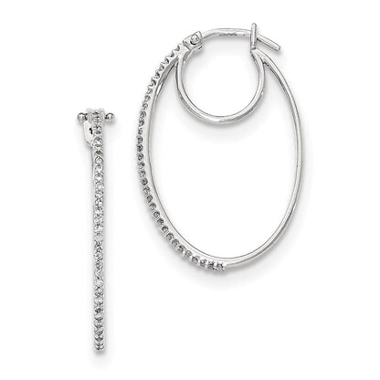 14K Weißgold Diamant Creolen mit Klappscharnier