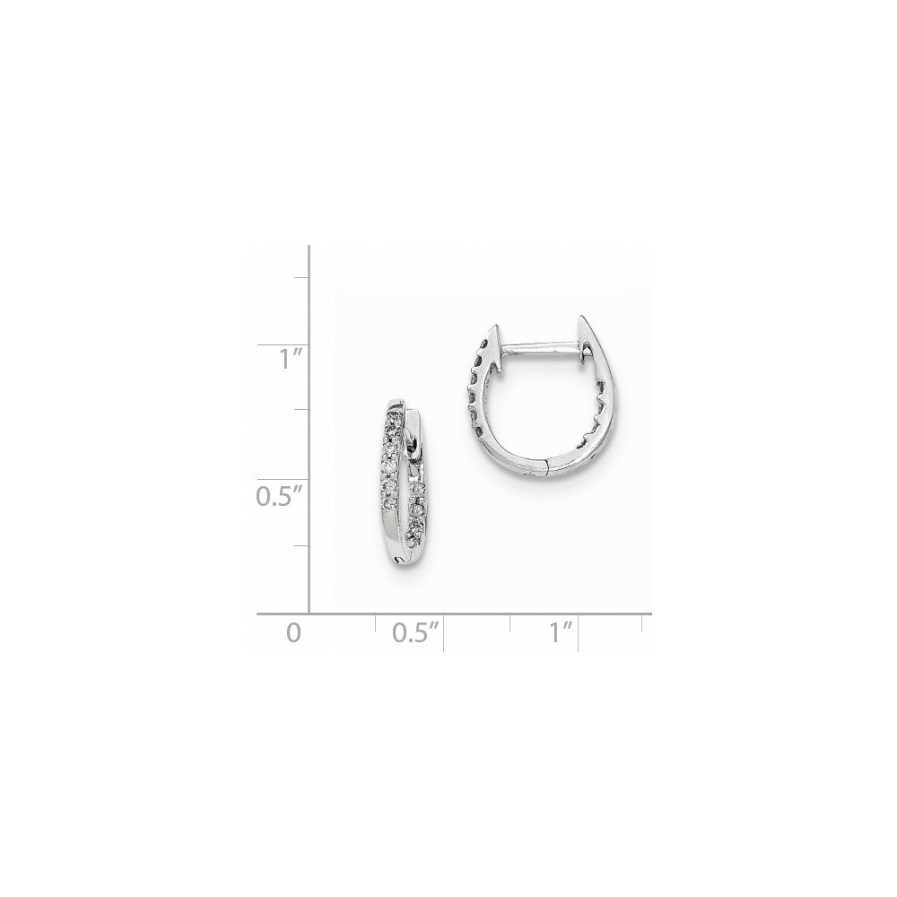 14K Weißgold Diamant-Creolen "Inside/Out" mit Scharnier, echte Diamanten