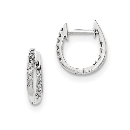 14K Weißgold Diamant-Creolen "Inside/Out" mit Scharnier, echte Diamanten