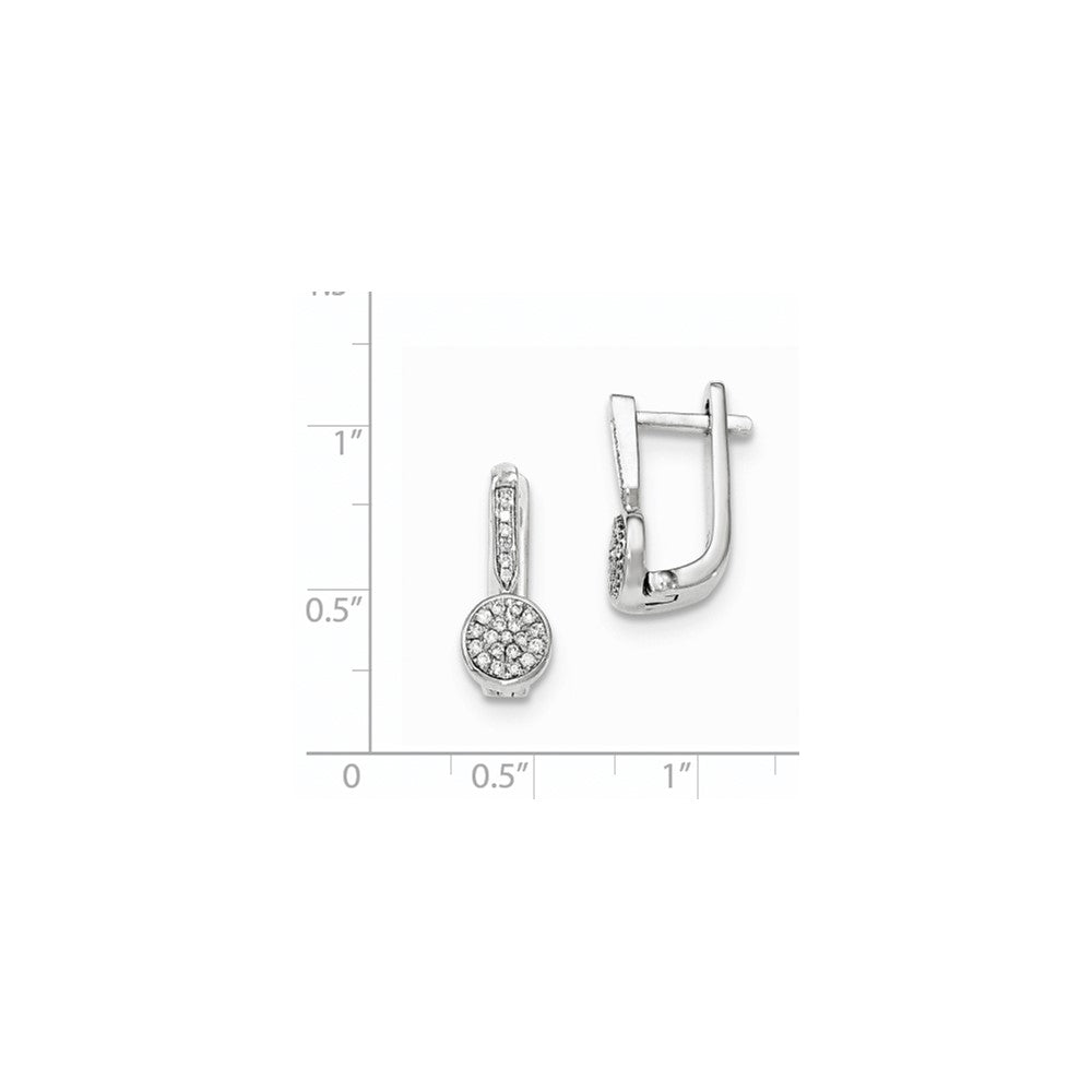 14K Weißgold Ohrringe mit echten Diamanten und Klappscharnier