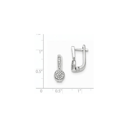 14K Weißgold Ohrringe mit echten Diamanten und Klappscharnier