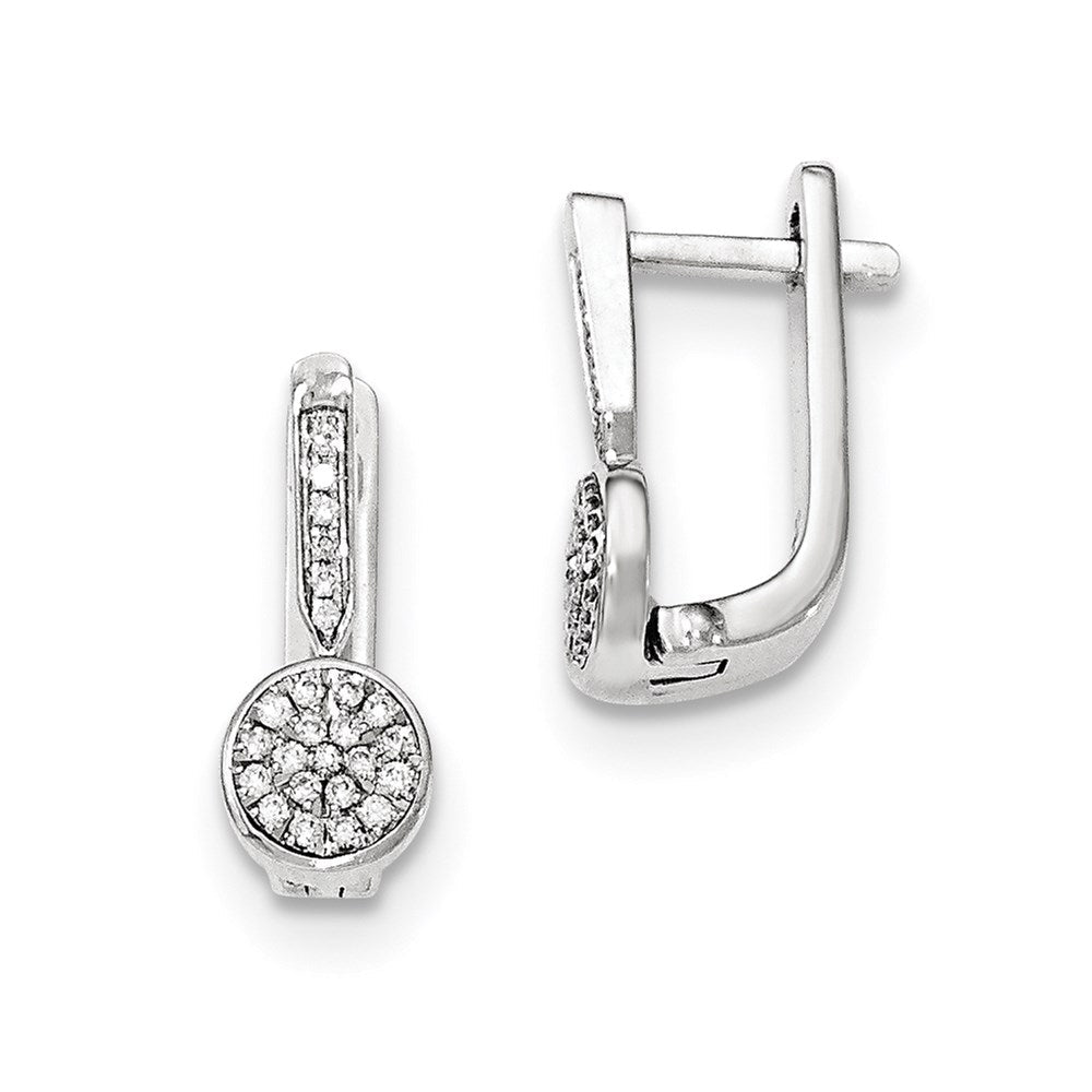 14K Weißgold Ohrringe mit echten Diamanten und Klappscharnier