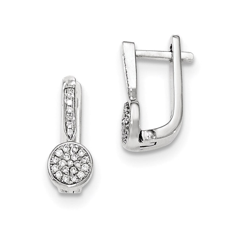 14K Weißgold Ohrringe mit echten Diamanten und Klappscharnier