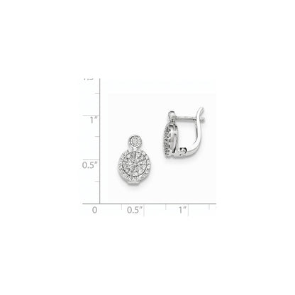 14K Weißgold Ohrringe mit echten Diamanten und Klappscharnier