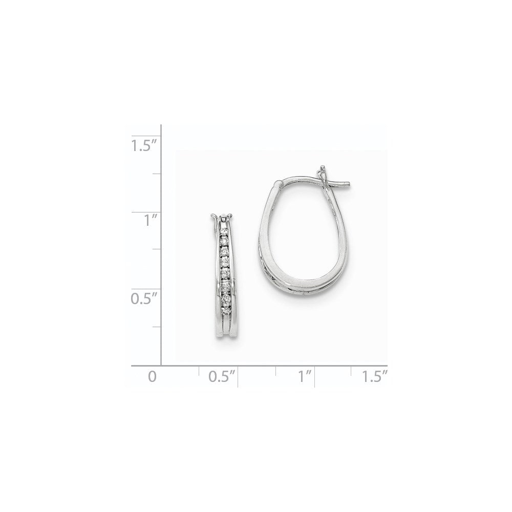 14K Weißgold Creolen mit echten Diamanten