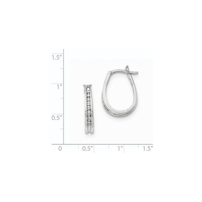 14K Weißgold Creolen mit echten Diamanten