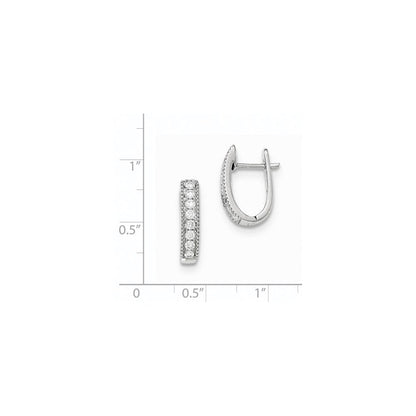 14K Weißgold Ohrringe mit echten Diamanten und Klappscharnier-Stecker