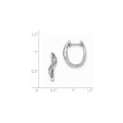 14K Weißgold Creolen mit echten Diamanten