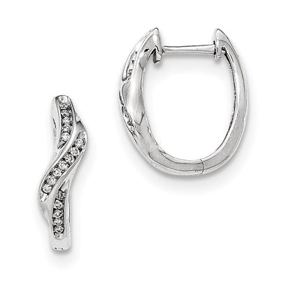 14K Weißgold Creolen mit echten Diamanten