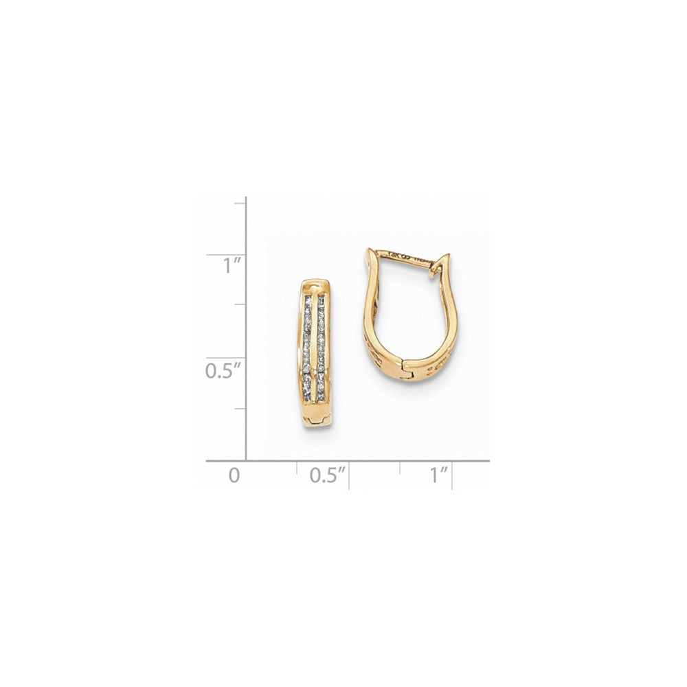 14K Gelbgold Creolen mit echten Diamanten