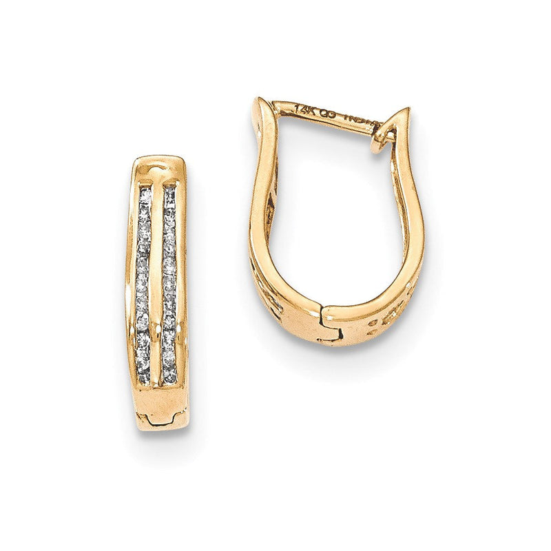 14K Gelbgold Creolen mit echten Diamanten