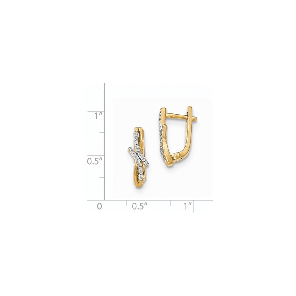 14K Gelbgold Ohrringe mit echten Diamanten, Klappmechanismus