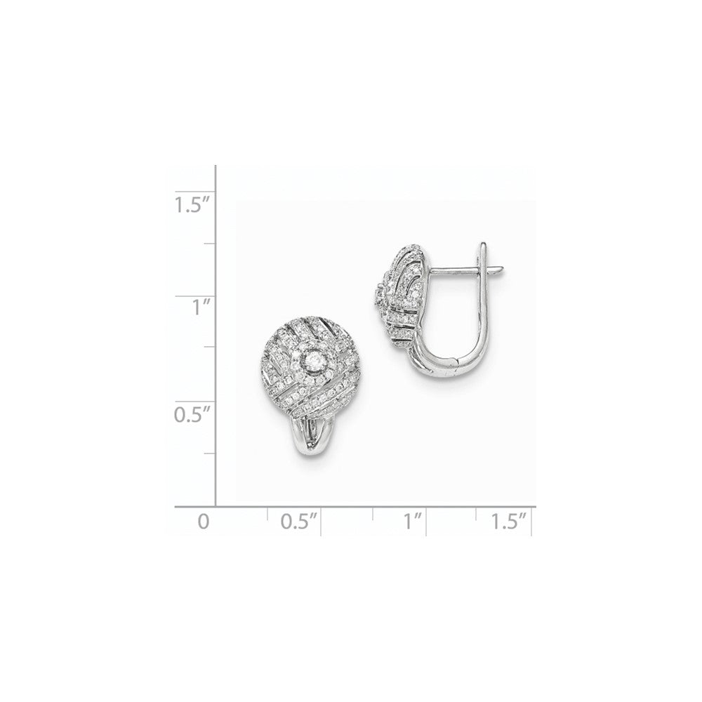 14K Weißgold Ohrstecker mit Klappscharnier und echten Diamanten