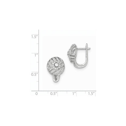 14K Weißgold Ohrstecker mit Klappscharnier und echten Diamanten