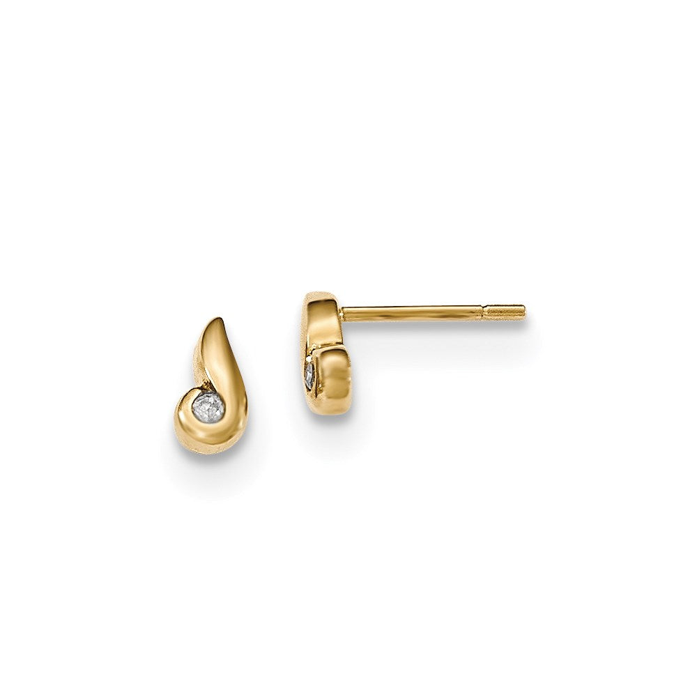 14K Gelbgold Ohrringe mit echten Diamanten