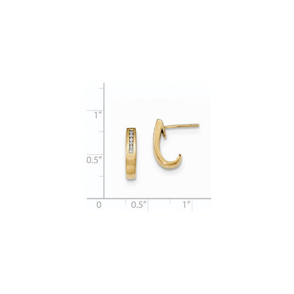 14K Gelbgold Diamant-Ohrringe (echte Diamanten)