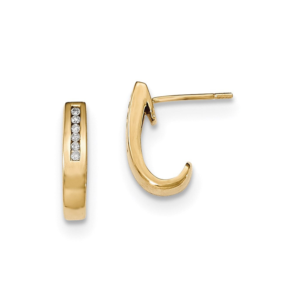 14K Gelbgold Diamant-Ohrringe (echte Diamanten)