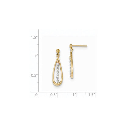 14K Gelbgold Ohrringe mit echten Diamanten