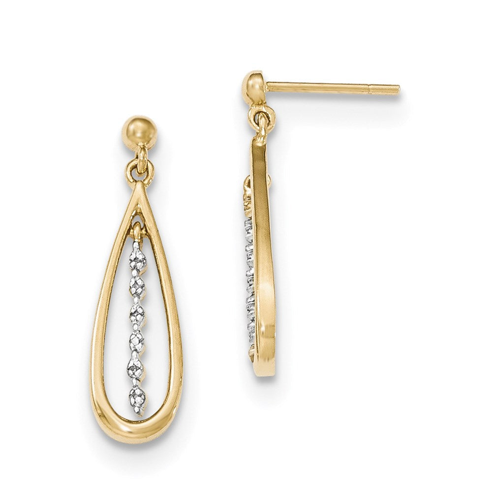 14K Gelbgold Ohrringe mit echten Diamanten