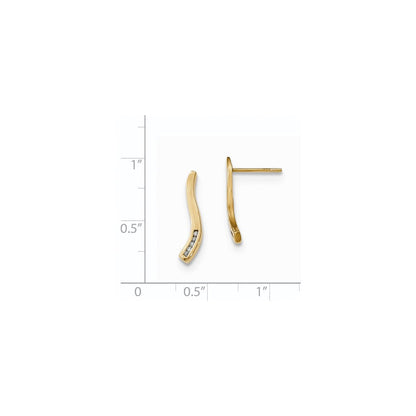 14K Gelbgold Ohrringe mit echten Diamanten